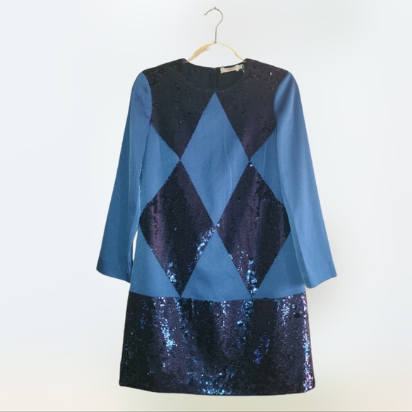 Tory Burch Blue Lantilly Night Out Dress Size 4 - Picture 3 of 12